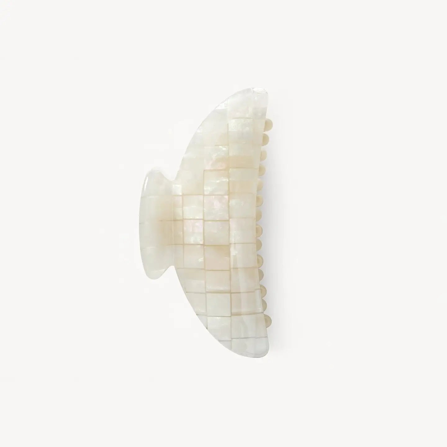 Midi Hairclip - Opalite Shell Checker