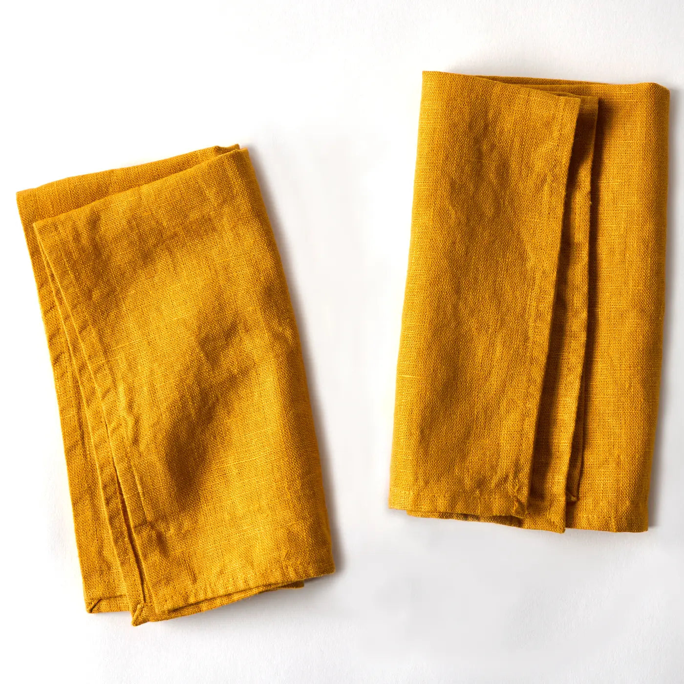 Hand-sewn Linen Napkins - Mustard