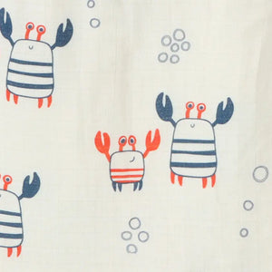 Organic Muslin Nautical Crab Baby Romper