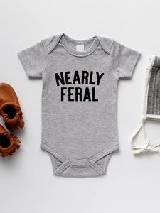 Nearly Feral Baby Onesie - Grey