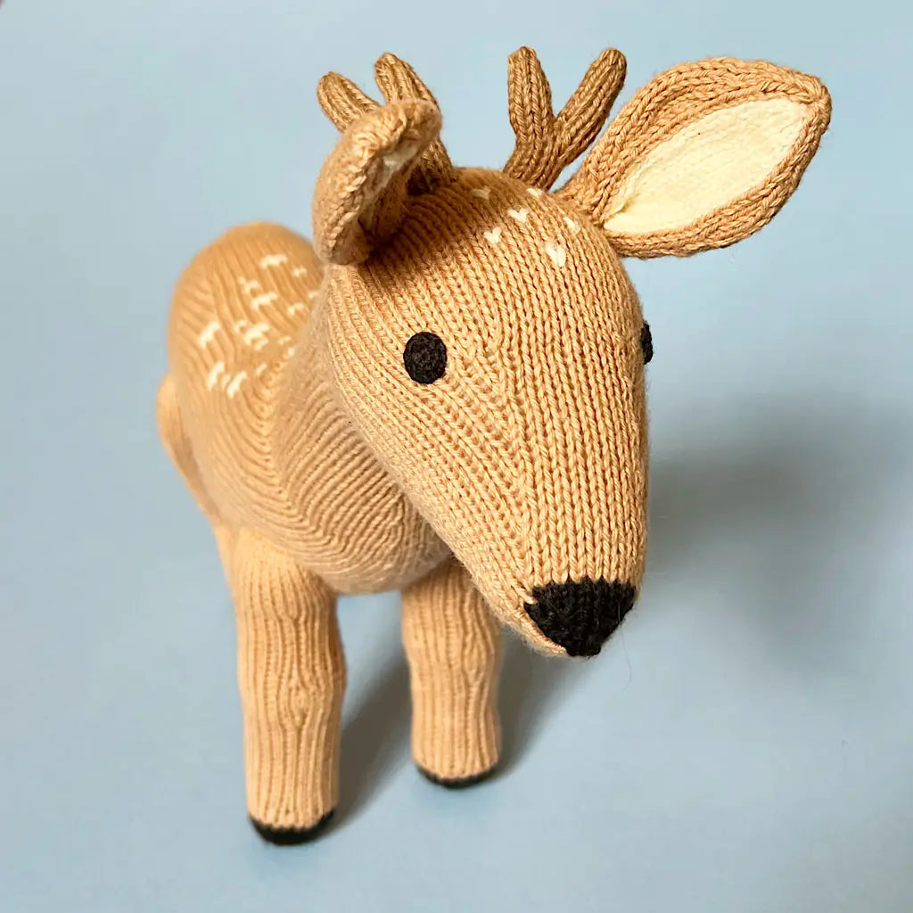 Organic Cotton Hand-Knit Deer Doll