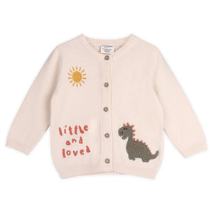 Little + Loved Organic Cotton Baby Dino Sweater