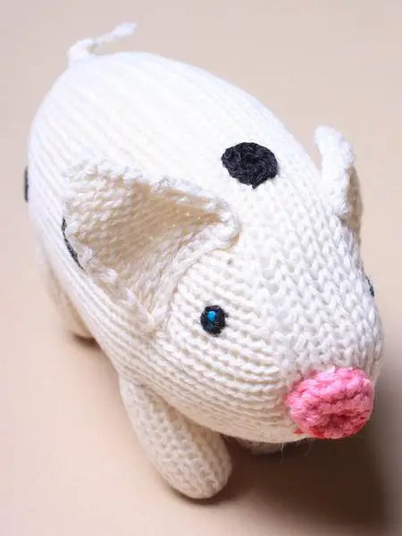 Organic, Handmade Baby Rattle - Spring Baby Pig