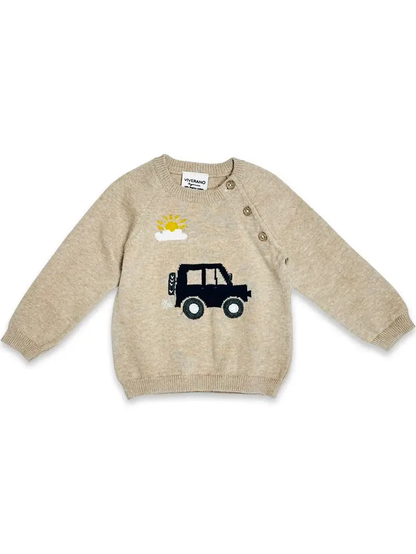Jeep Jacquard Knit Baby Pullover - Organic Cotton