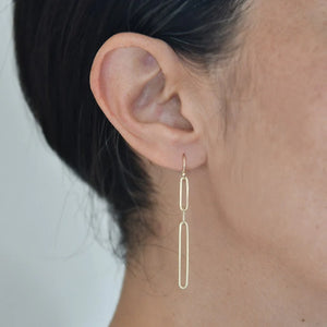 Ovalong 14k Chain Earrings