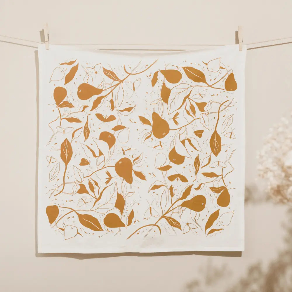 Pears Linen Tea Towel - Natural