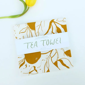 Pears Linen Tea Towel - Natural