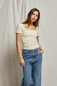 Rikki Square Neck Tee - Sugar