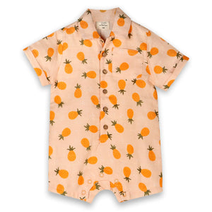 Pineapple Organic Cotton Baby Short Romper