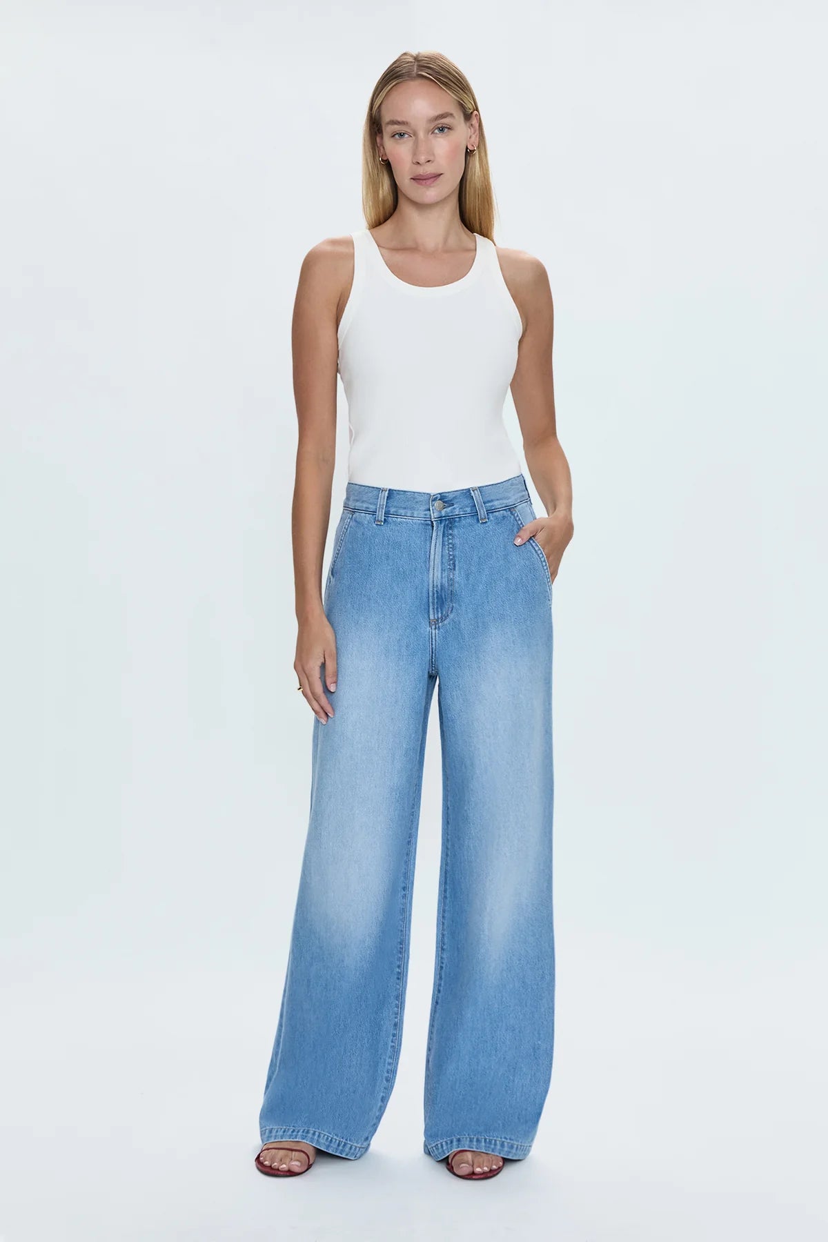 Dalia High Rise Wide Leg Jeans - Palo Alto