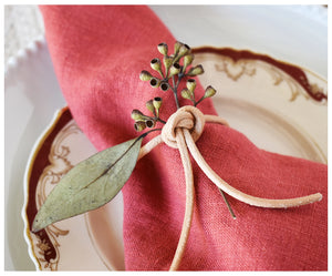 Hand-sewn Linen Napkins - English Rose