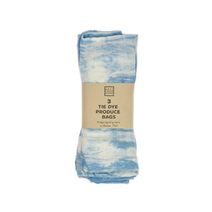 Reusable Cotton Grocery Bags - Shibori Indigo
