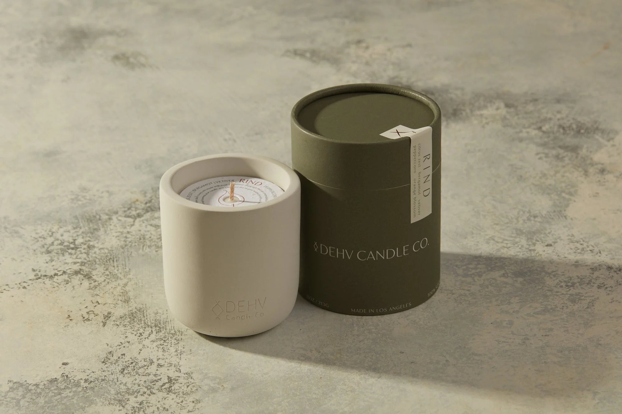 Rind Candle - White Concrete