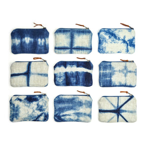 Shibori Indigo hand-Dyed Coin Purse