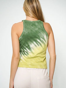 Sinclair Tank Fade - Olive / Chartreuse