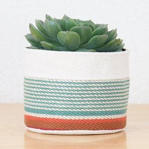 Small Canvas Sitting Planter - Red + Blue 02