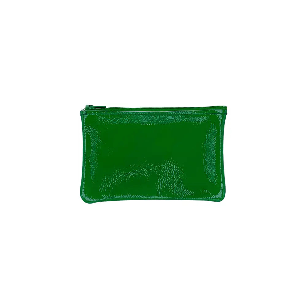 Small Zip Pouch  - Candy Patent Emerald