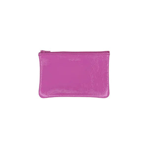 Small Zip Pouch  - Candy Patent Flamingo