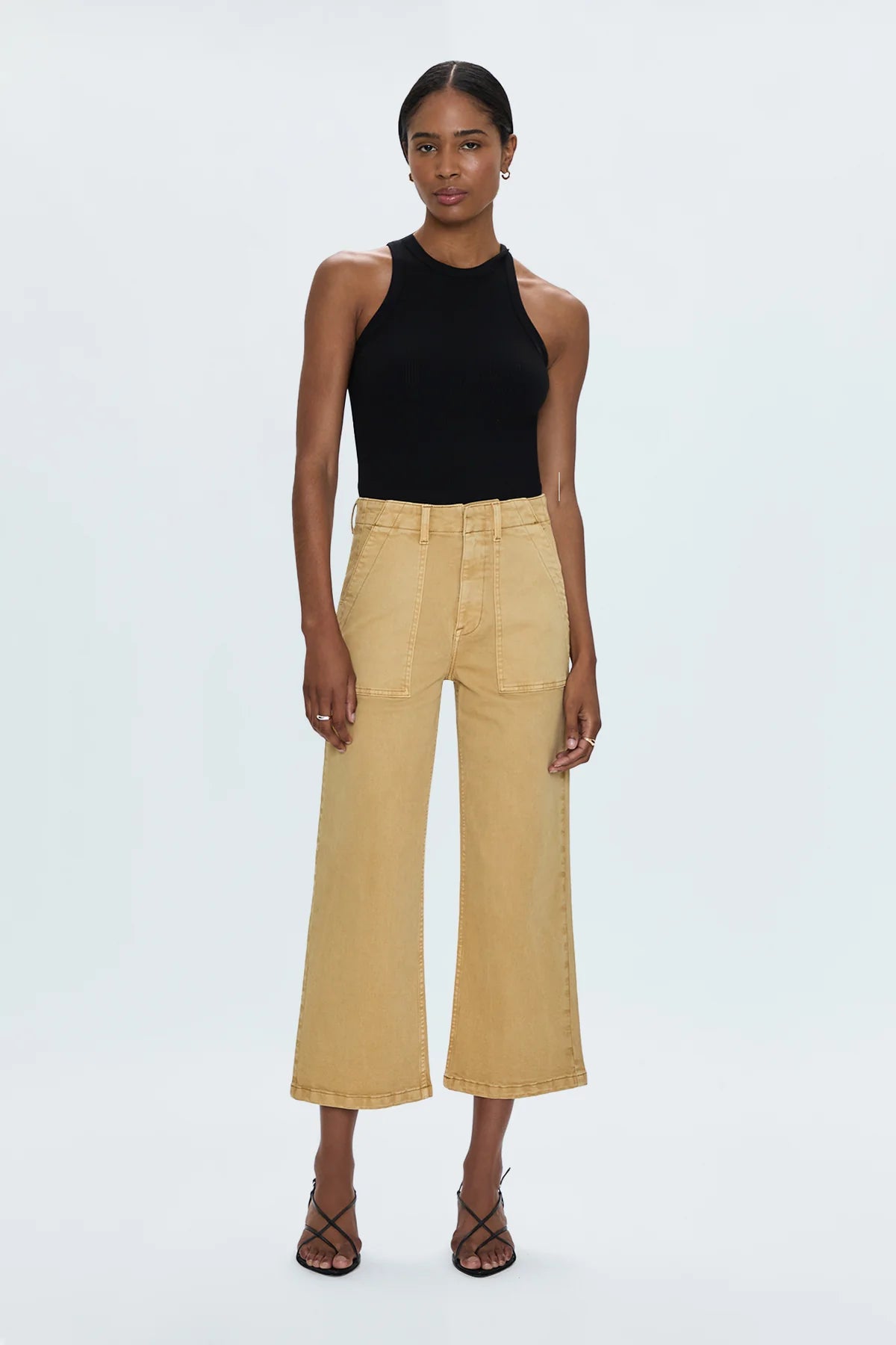Sophia Wide Leg Utility Ankle Pant - Dijon