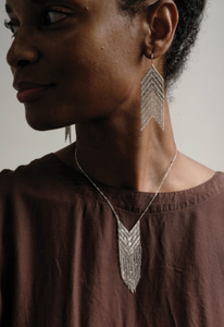 Shield Earrings - Sterling silver chain and sterling solder