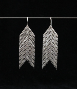 Shield Earrings - Sterling silver chain and sterling solder