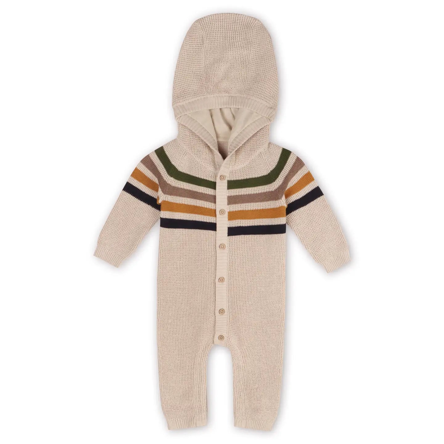 Organic Cotton Chunky Sweater Striped Baby Romper