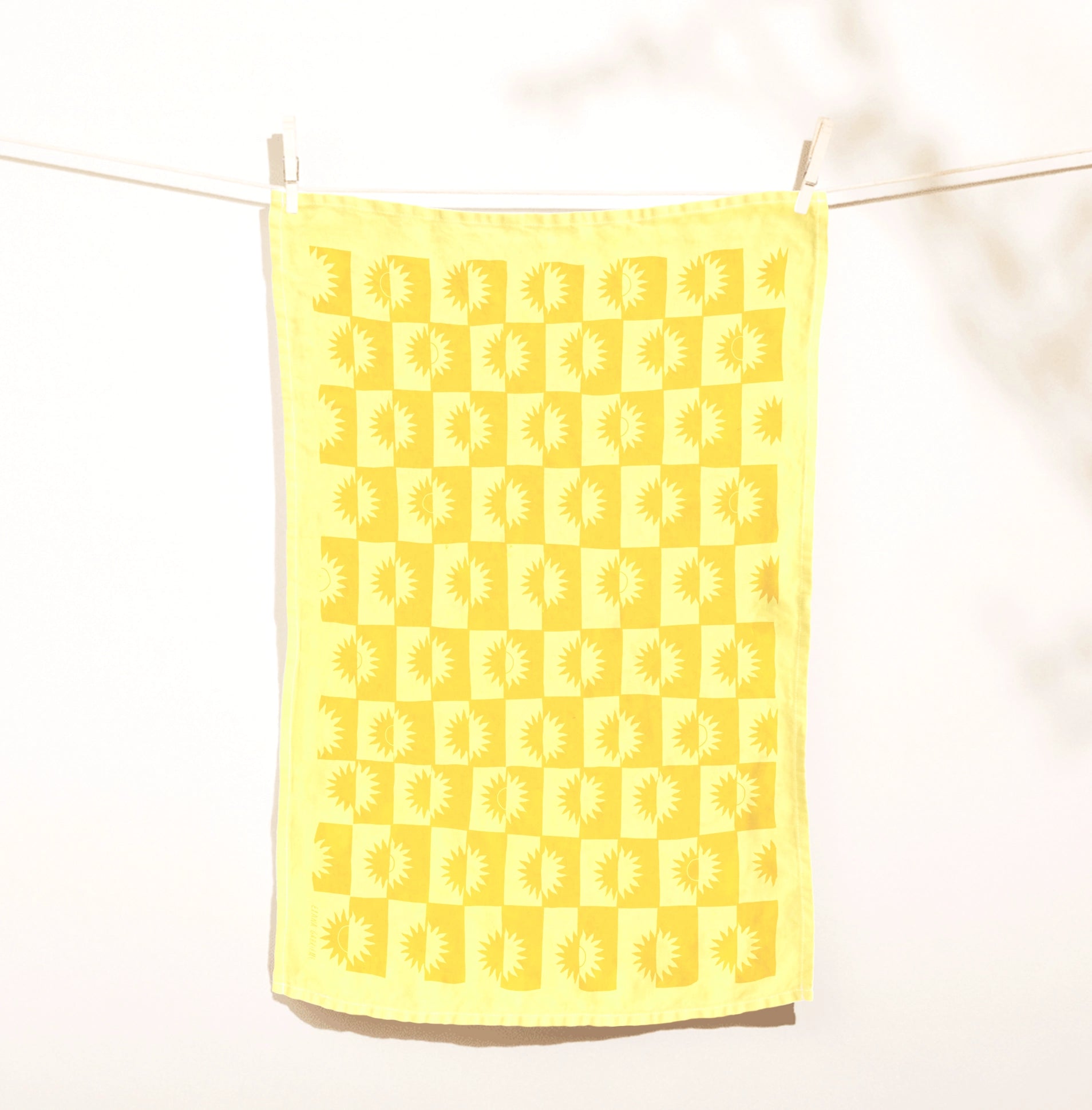 Sunrise Linen Tea Towel - Lemon