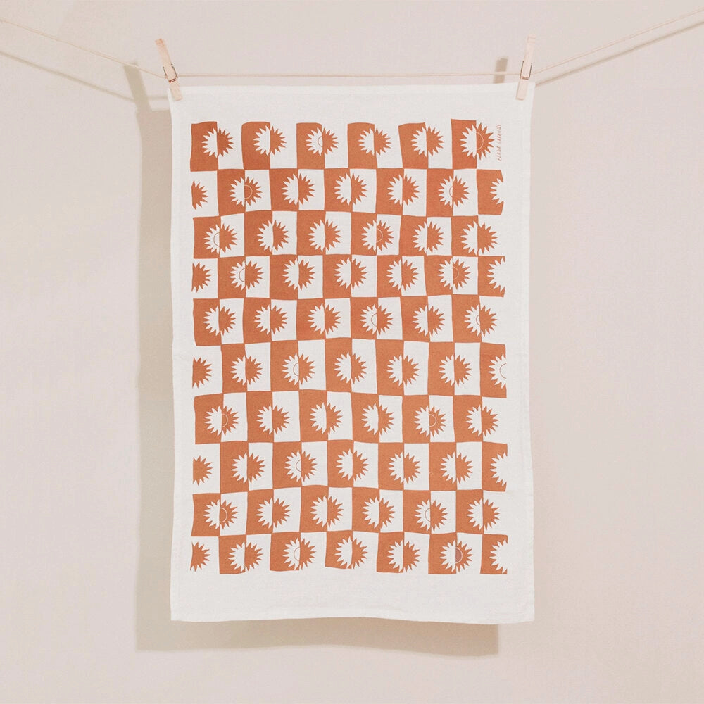 Sunrise Linen Tea Towel - Sienna