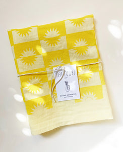 Sunrise Linen Tea Towel - Lemon