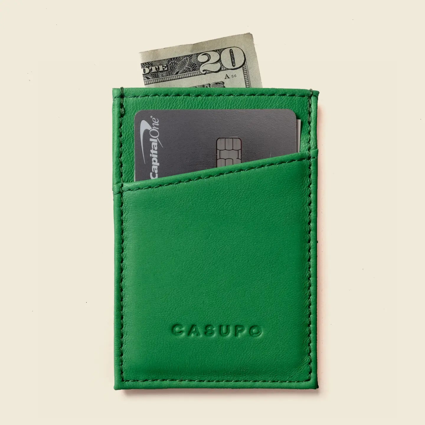 Minimalist Rfid Leather Wallet - Green