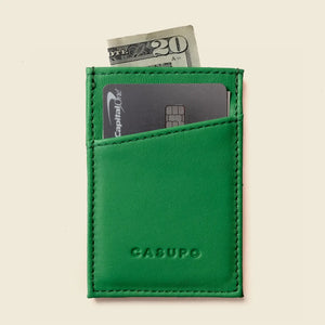 Minimalist Rfid Leather Wallet - Green