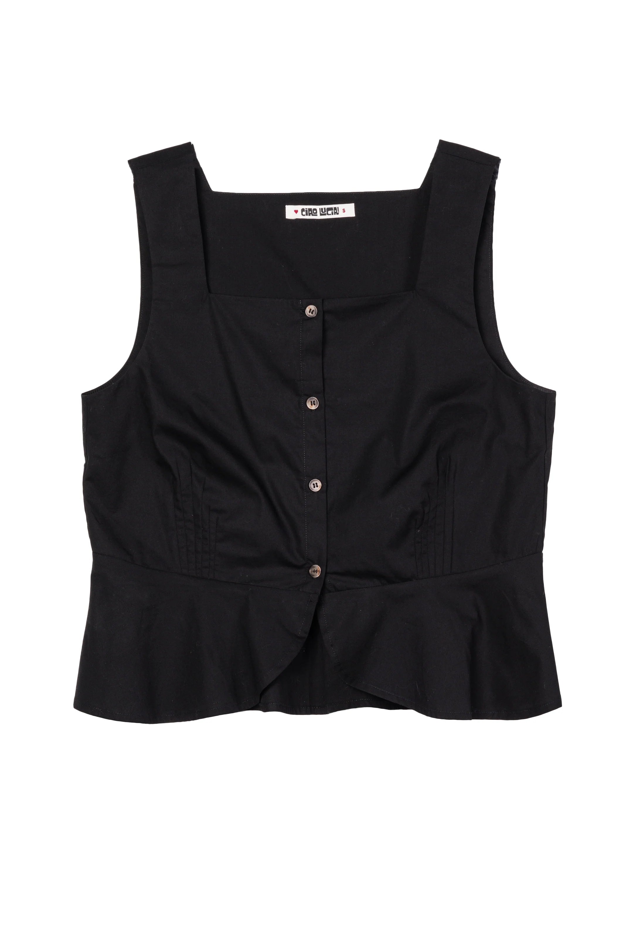 Timir Black Cotton Top