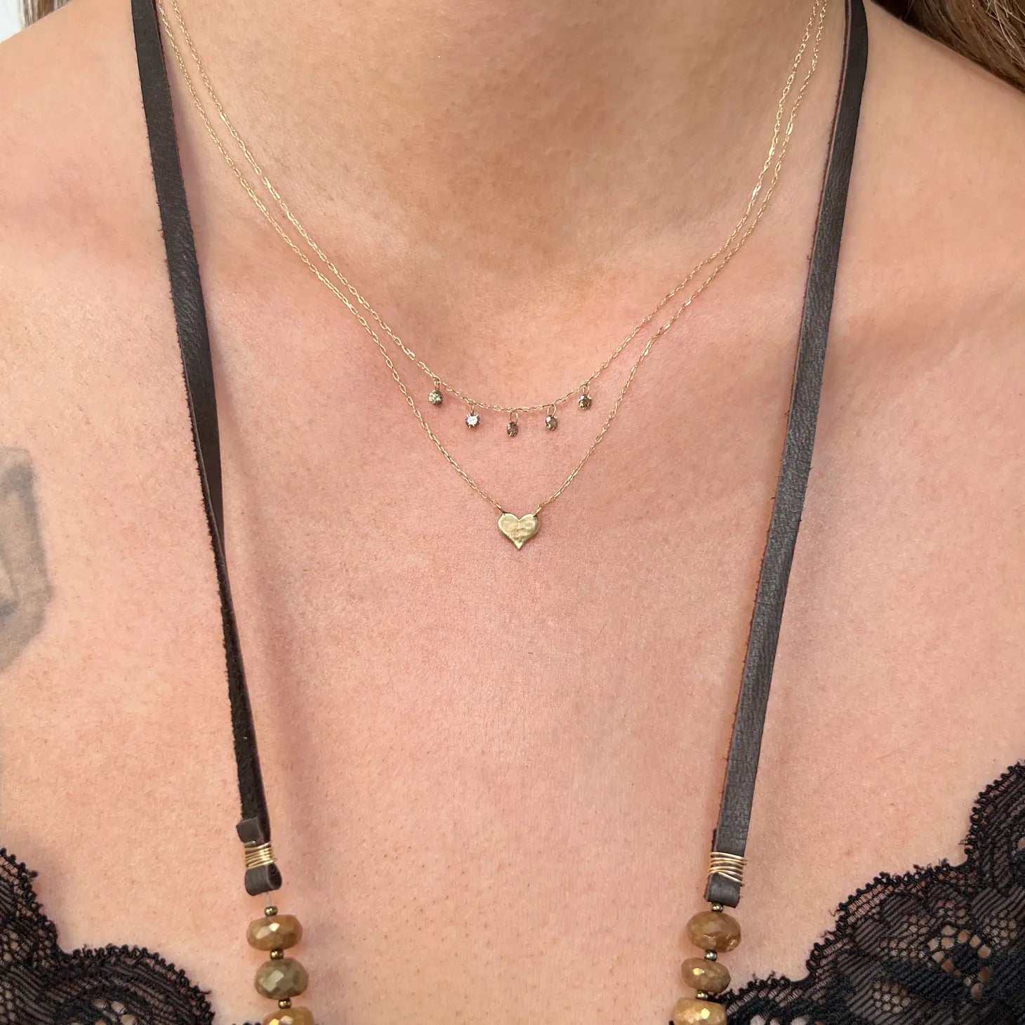 14K Tiny Gold Heart on Delicate Chain