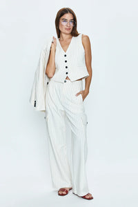 Vero Cropped Vest - Pinstripe