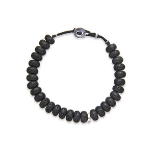 Vesuvius Black Lava Stone + Sterling Bracelet
