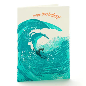 Waves + Surfer Birthday Card