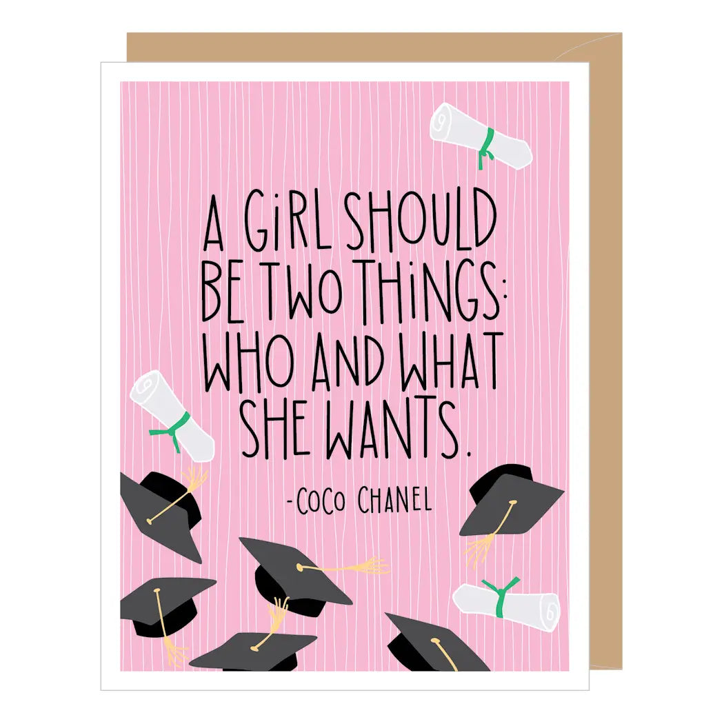 What She Wants Coco Chanel Quote Graduation Card