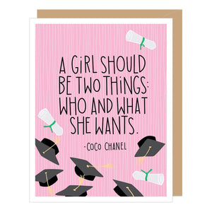 What She Wants Coco Chanel Quote Graduation Card
