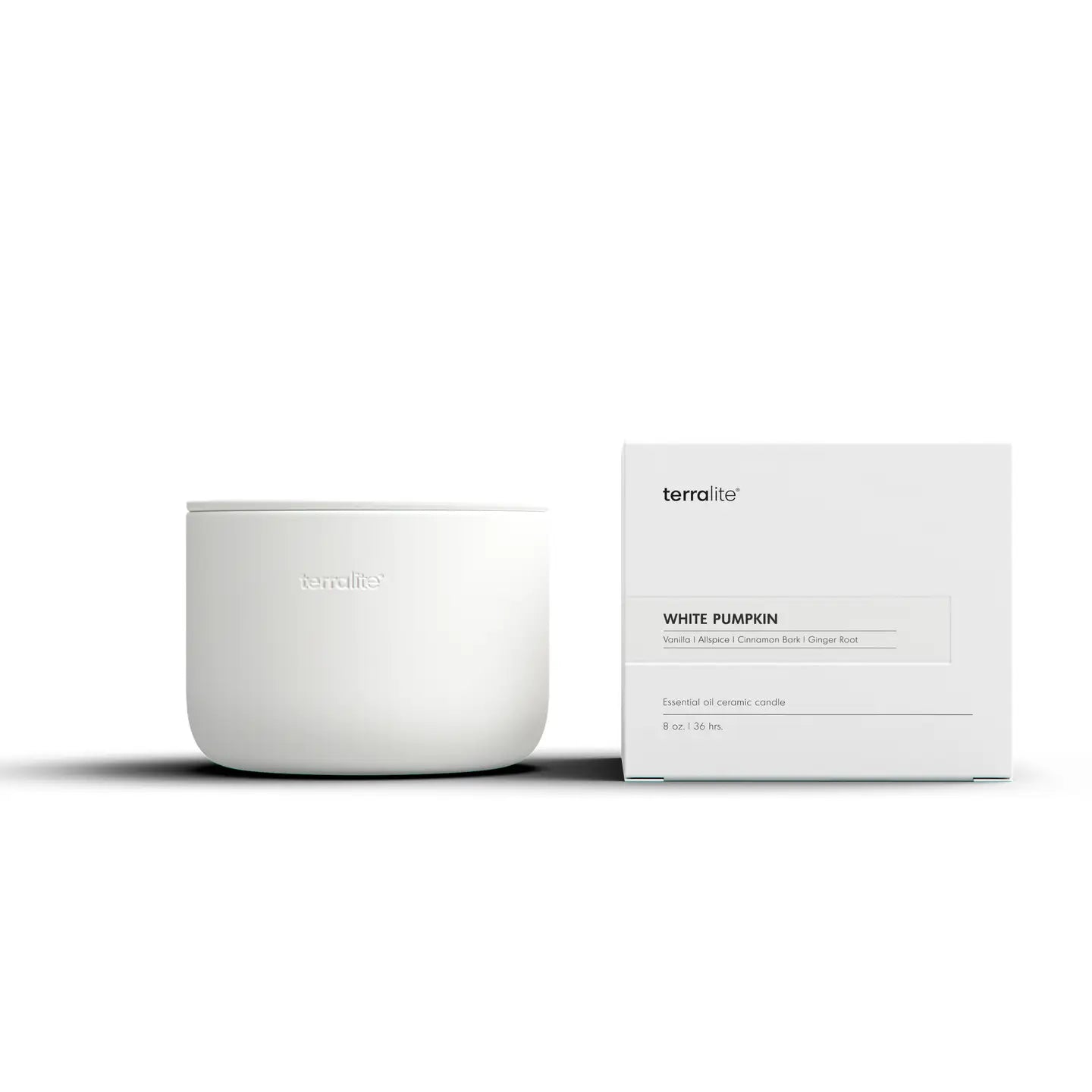 White Pumpkin Ceramic Candle