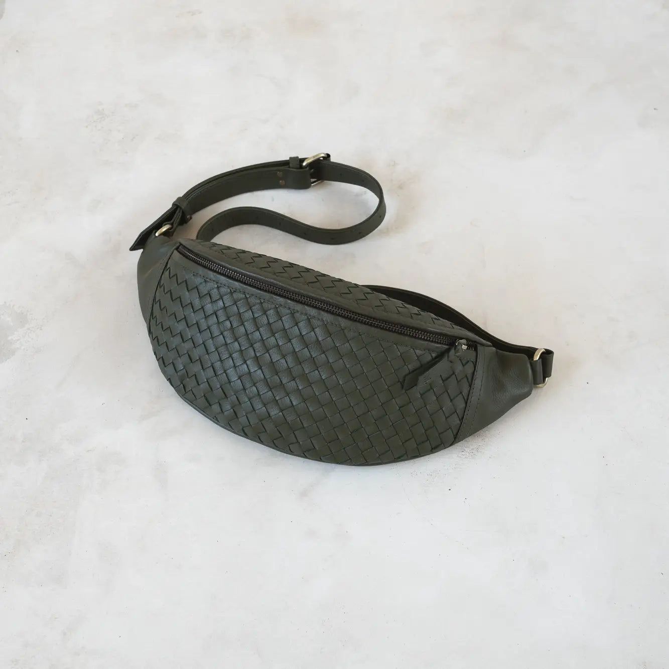 Woven Atlas Crossbody Bag - Forest