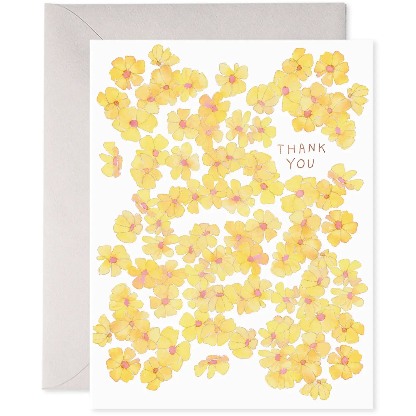 Yellow Flowers Thank You Greeting Card