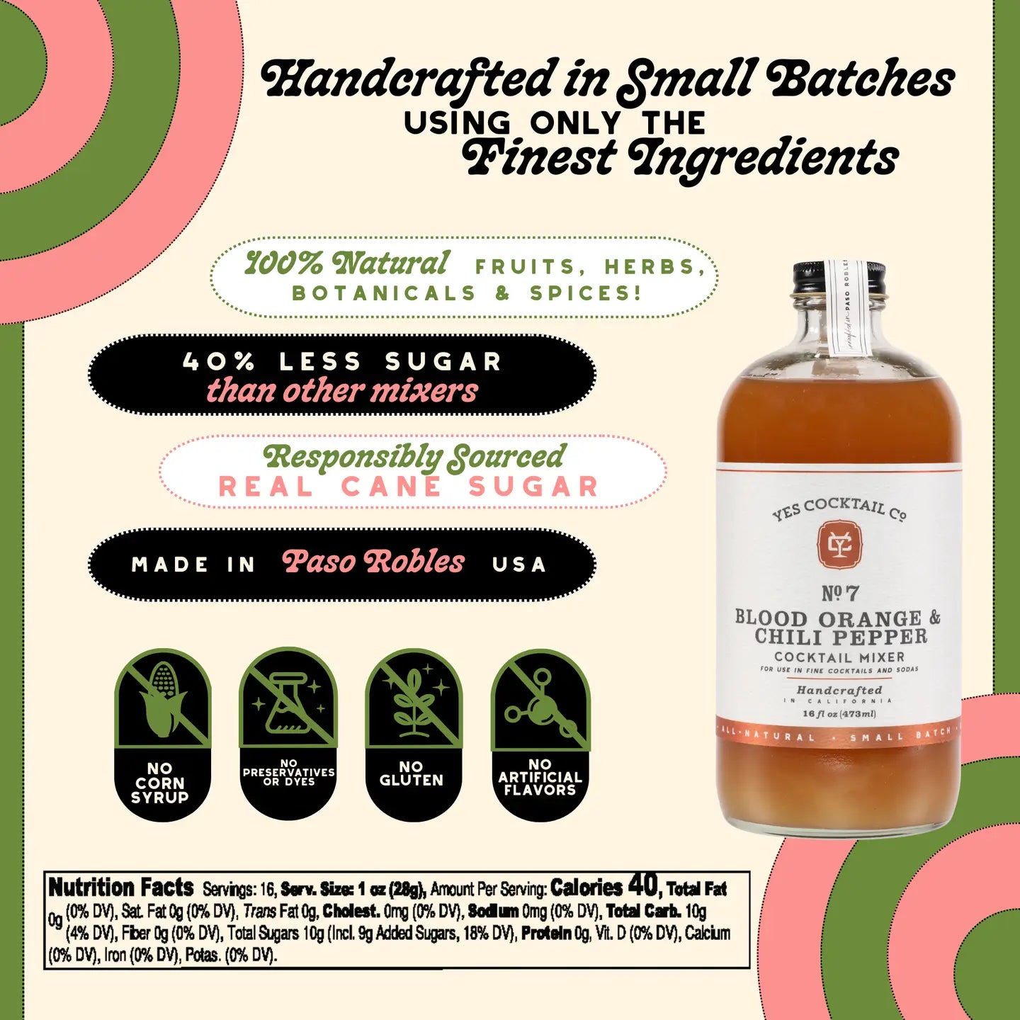 Blood Orange + Chili Pepper Cocktail Mixer