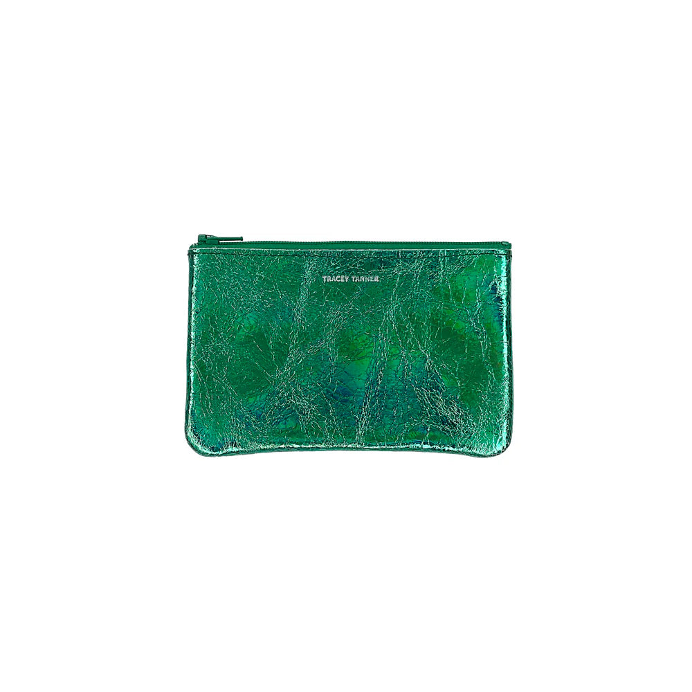 Small Zip Pouch - Hologram Jade