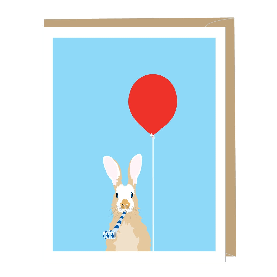 Balloon Rabbit Birthday Card