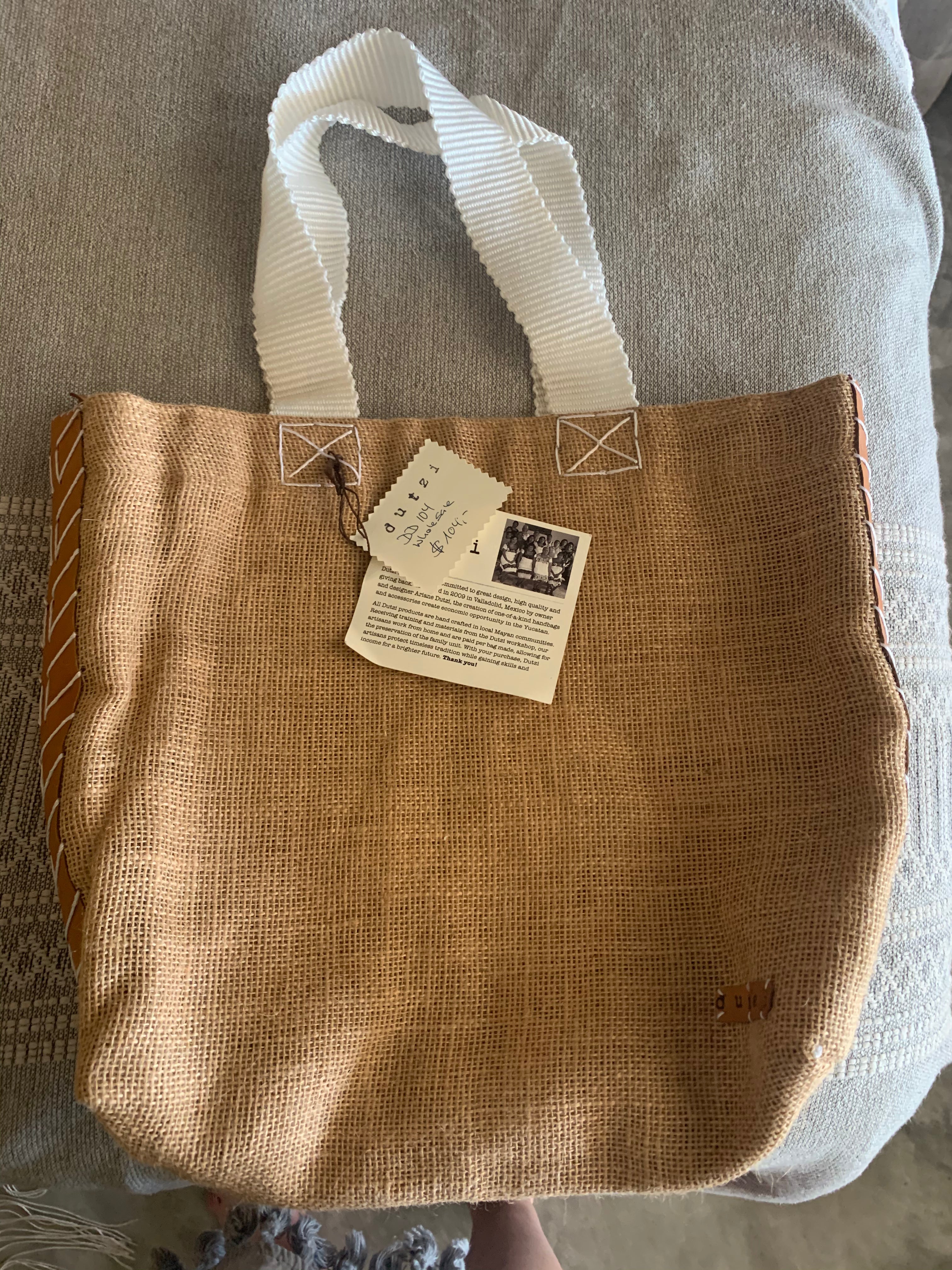 Vintage Burlap Bag - White Mecapal