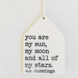 Porcelain Wall Tag - You Are My Sun