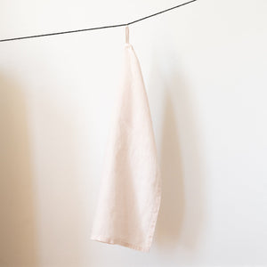 100% Stonewashed Linen Tea Towel - Blush
