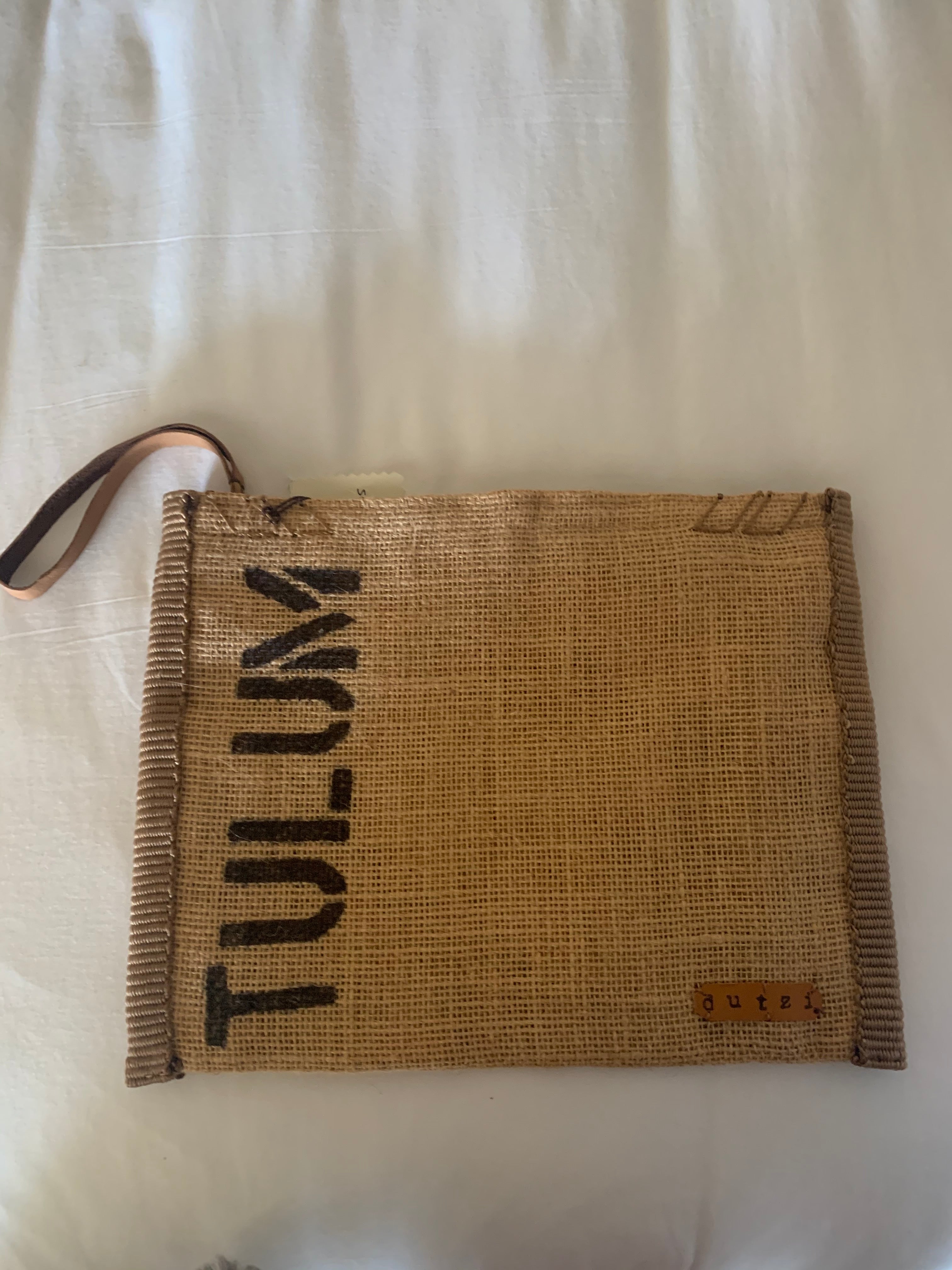 Hand-crafted Large Tulum Clutch - Khaki