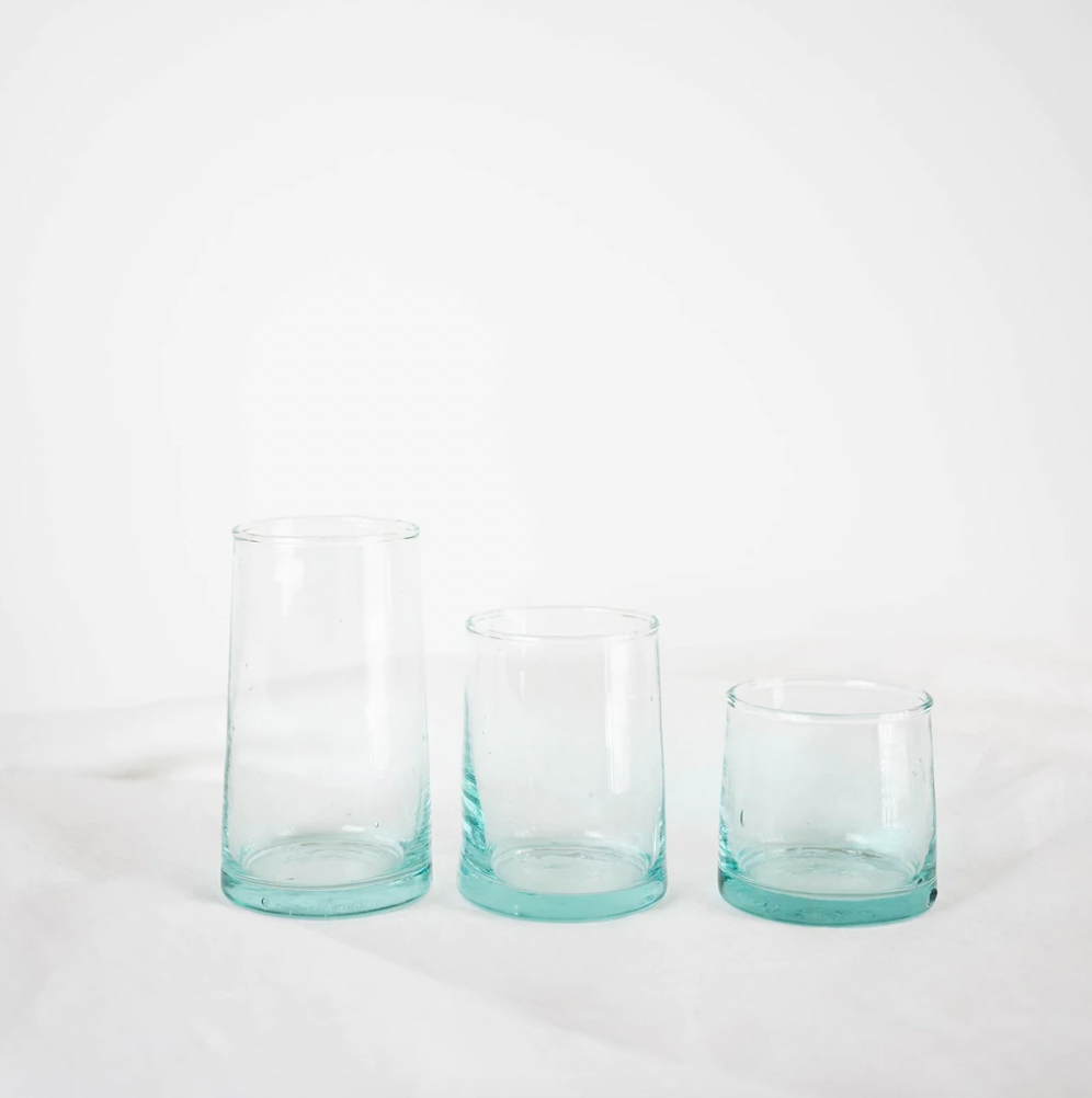 Hand-blown Moroccan Tumblers - Clear