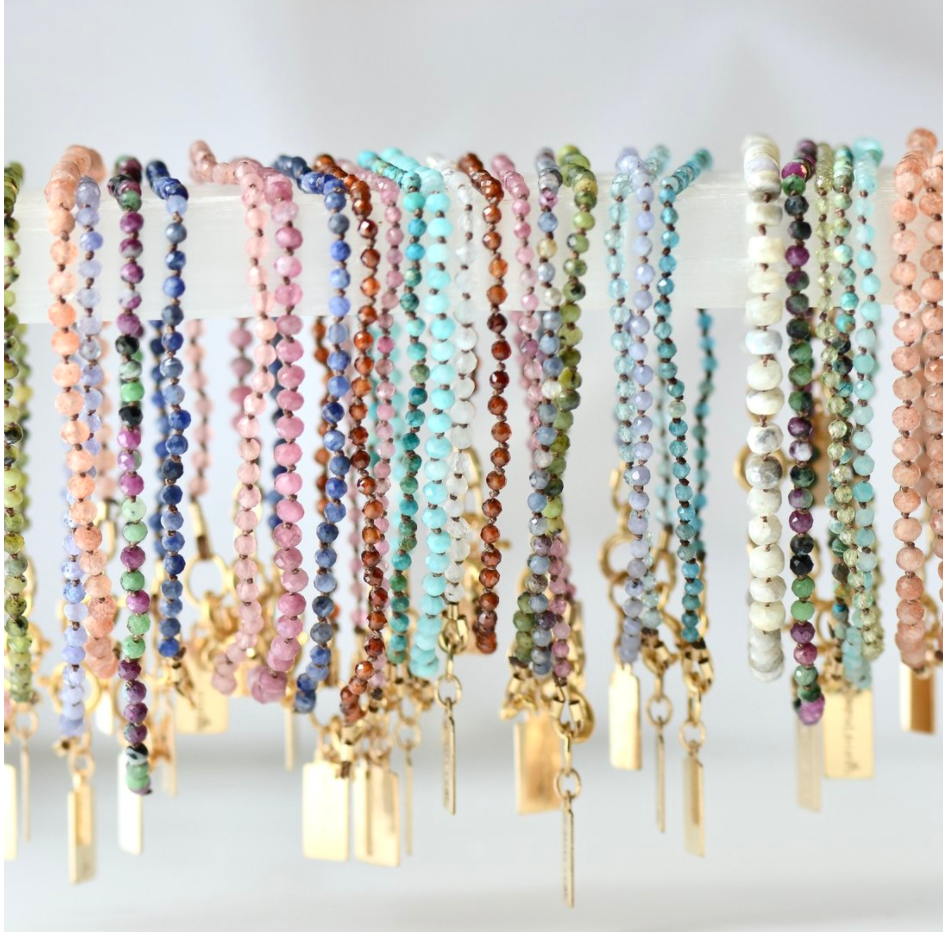 Bonita Bracelets - Hand-knotted with Sparkling Gems